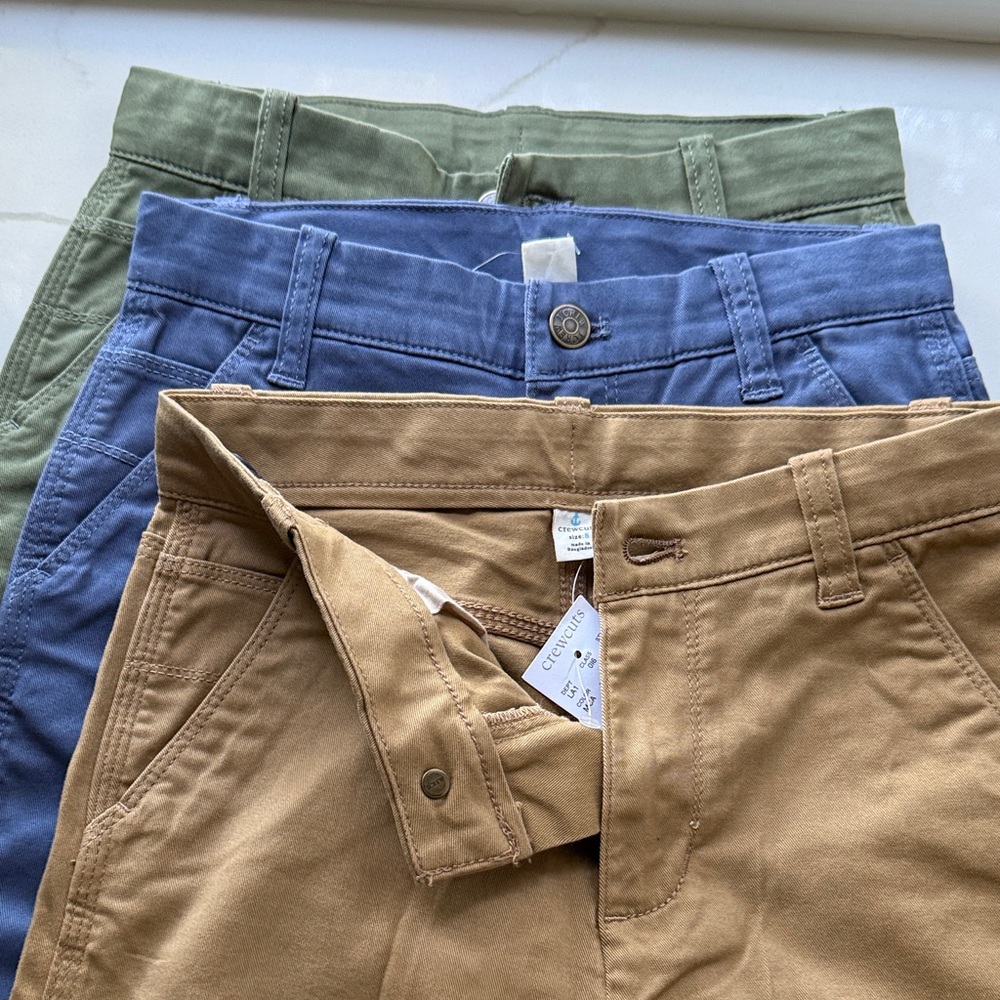 Crewcuts Kids Casual Chino Pants - Tan, Blue, Green